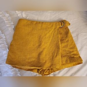 Yellow linen shorts